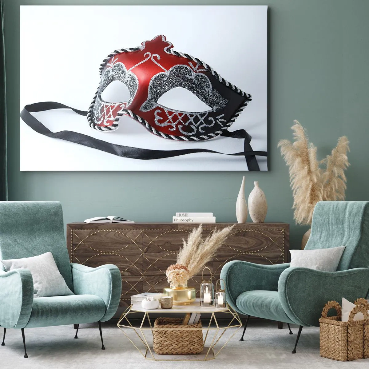 Schilderen op canvas - Uitnodiging voor het bal - 120x80 cm