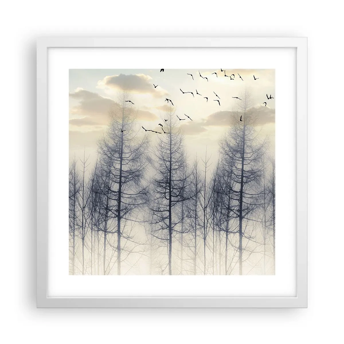 Poster in een witte lijst - Bosgeesten - 40x40 cm