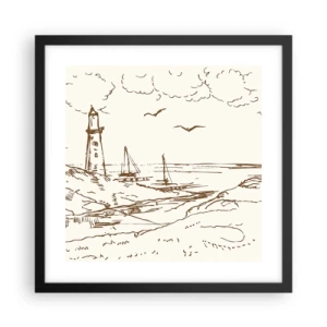 Poster in een zwarte lijst - Een overzicht van de herinneringen aan de zomer - 40x40 cm