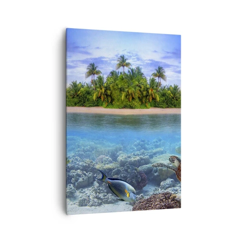 Schilderen op canvas - Hemels eiland nodigt je uit - 70x100 cm