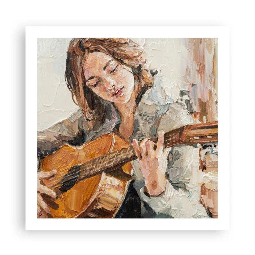 Poster - Concerto voor gitaar en een meisjeshart - 60x60 cm