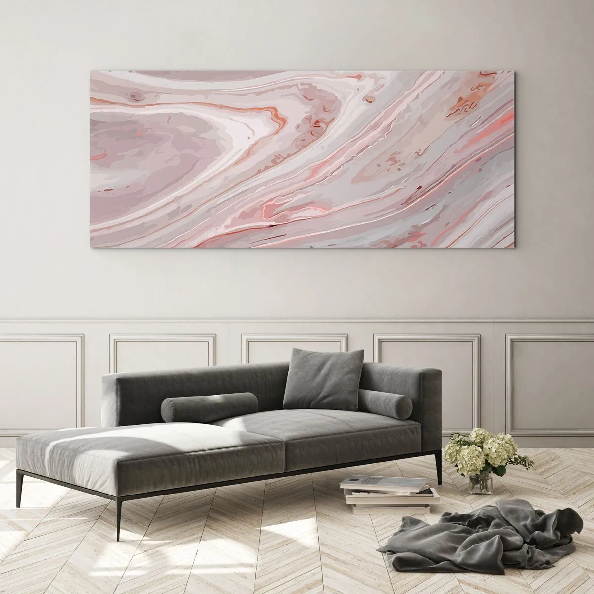 Schilderen op glas - Roze vloeistof - 120x50 cm