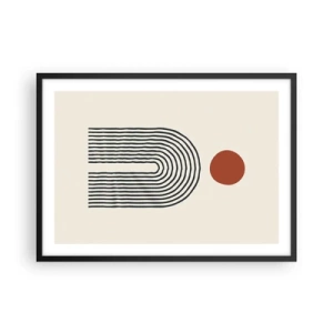 Poster in een zwarte lijst - Magnetisme van vormen en kleuren - 70x50 cm