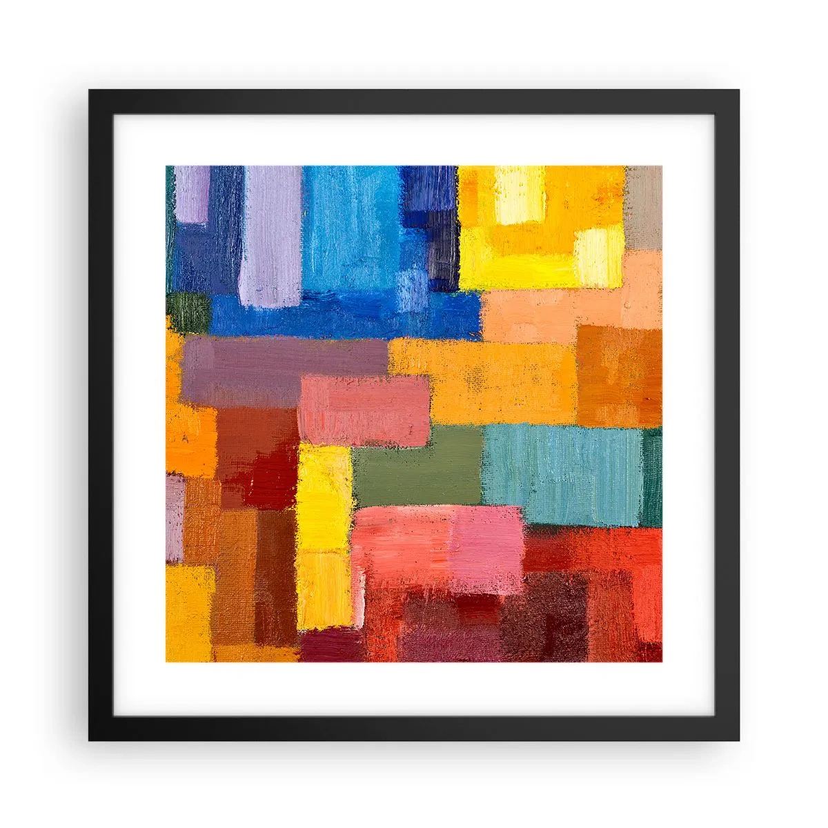 Poster in een zwarte lijst - Elk is anders, allemaal kleurrijk - 40x40 cm