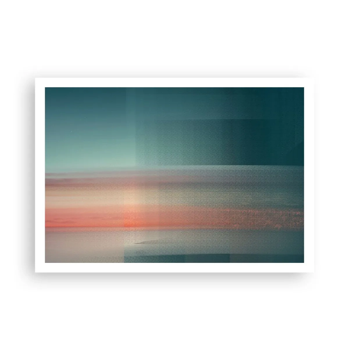Poster - Abstractie: golven van licht - 100x70 cm