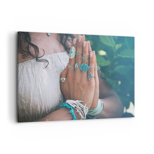 Schilderen op canvas - Welkom in het centrum van het zijn - 100x70 cm