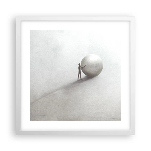 Poster in een witte lijst - Het spel van het leven - 40x40 cm