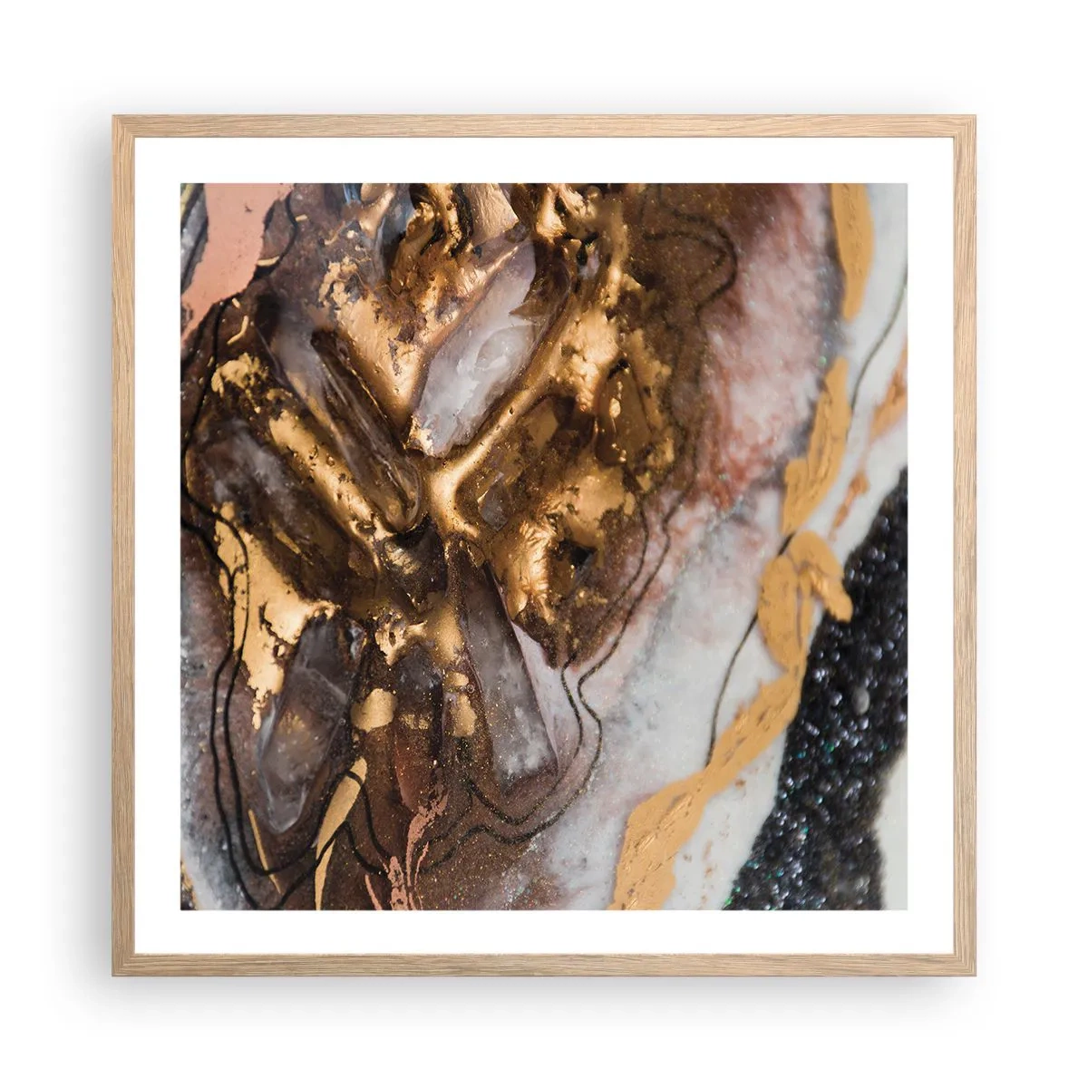 Een poster in een licht eiken lijst - Het element aarde - 60x60 cm