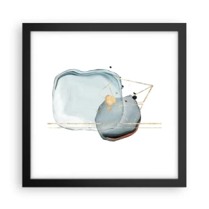 Poster in een zwarte lijst - Een studie van druppels - 30x30 cm