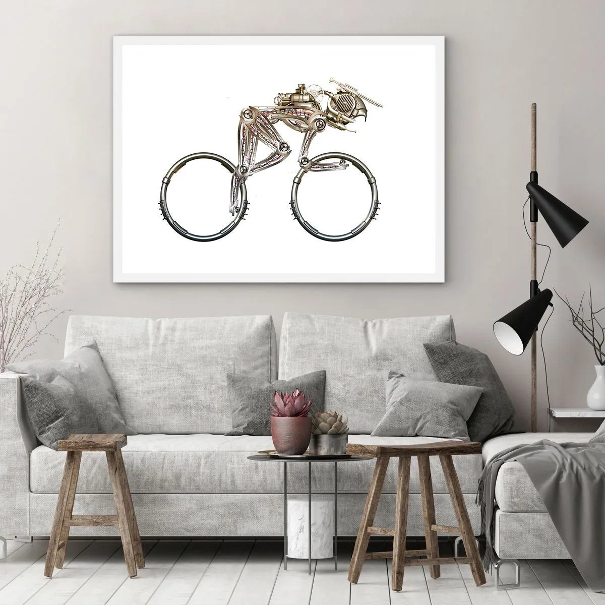 Poster in een witte lijst - Een prachtige machine - 100x70 cm