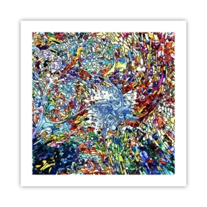 Poster - Glas in lood druppel - 50x50 cm