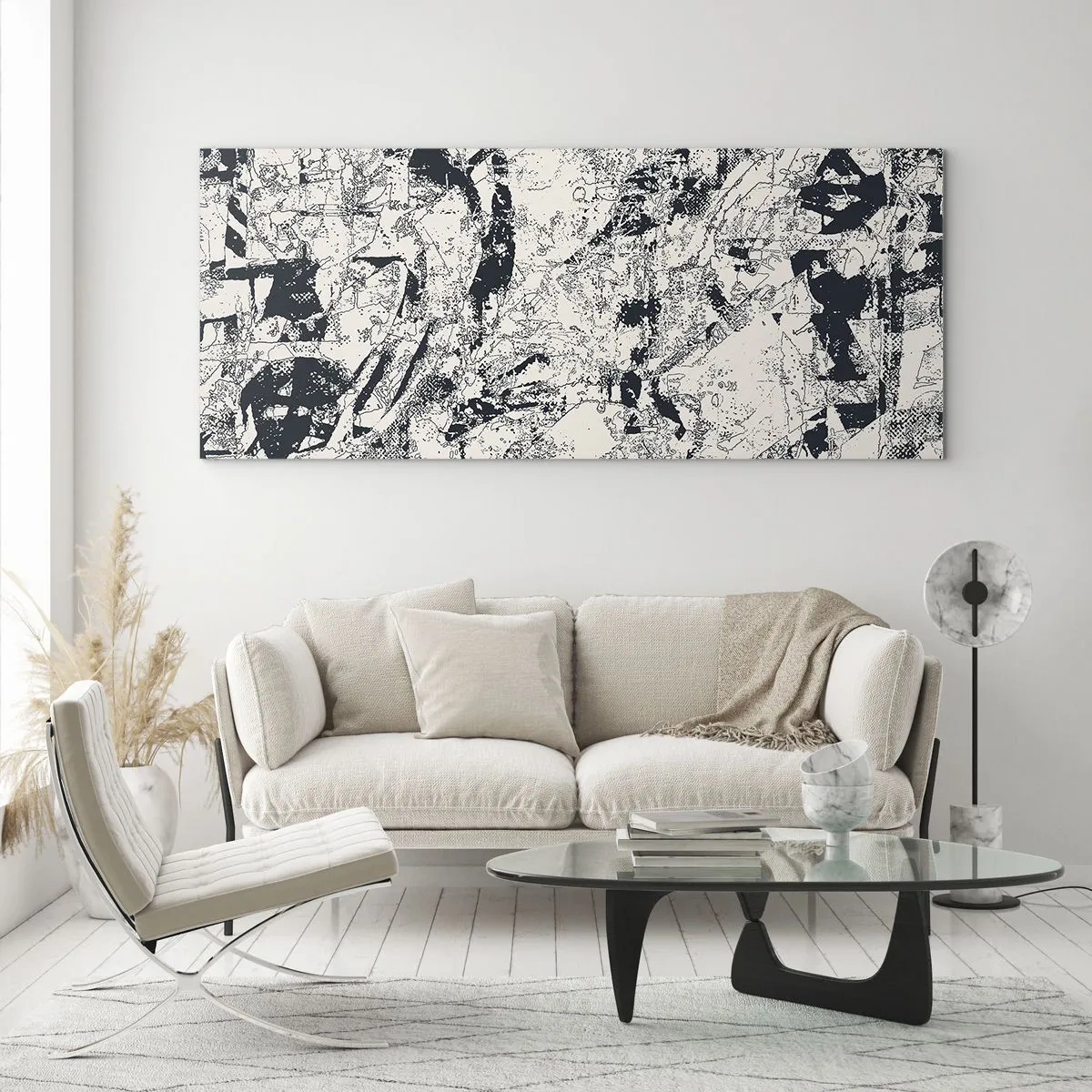 Schilderen op glas - Interpenetratie van tegenstellingen - 90x30 cm