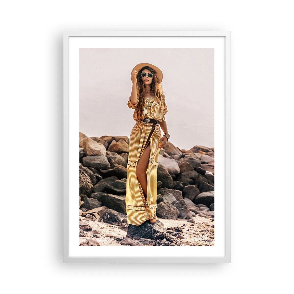 Poster in een witte lijst - De magie van stenen - 50x70 cm