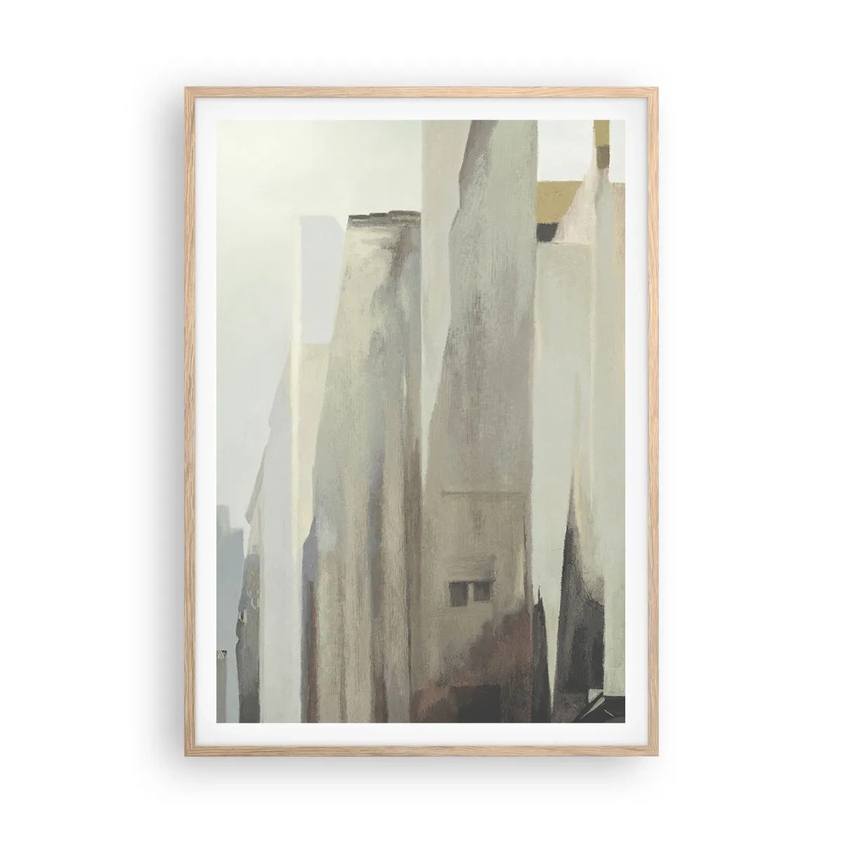 Een poster in een licht eiken lijst - Droom over de stad - 70x100 cm