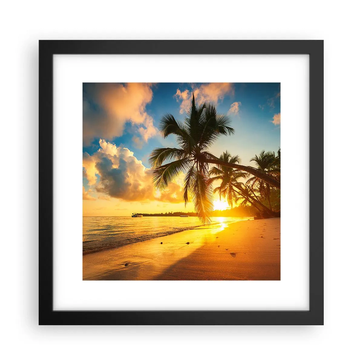 Poster in een zwarte lijst - Caribische droom - 30x30 cm