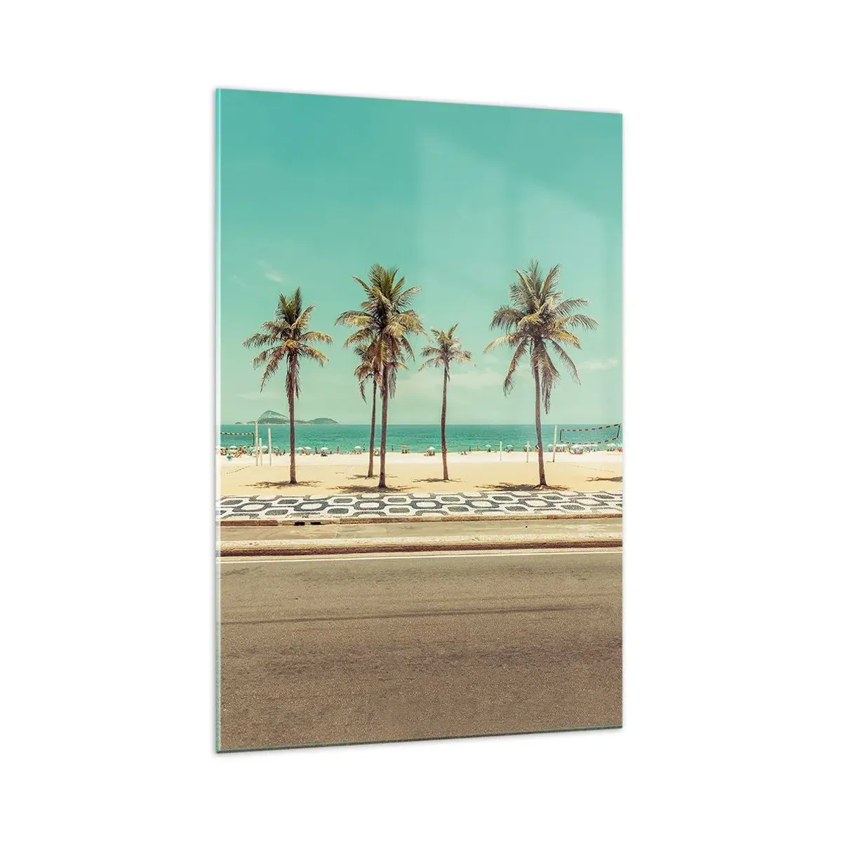 Schilderen op glas - Op wacht op het strand - 70x100 cm