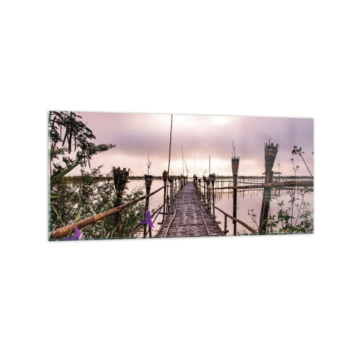 Schilderen op glas - Rust en stilte van Azië - 120x50 cm