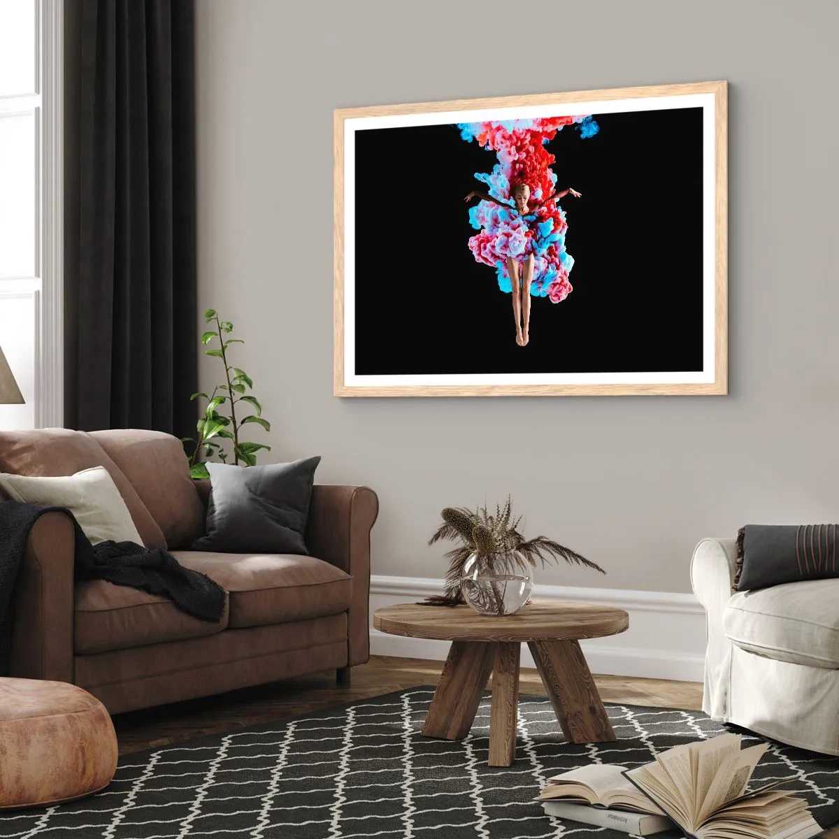 Een poster in een licht eiken lijst - In volle bloei - 100x70 cm