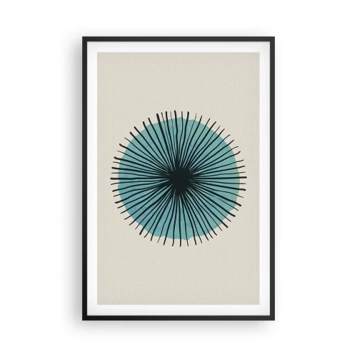 Poster in een zwarte lijst - Stralend in het blauw - 61x91 cm