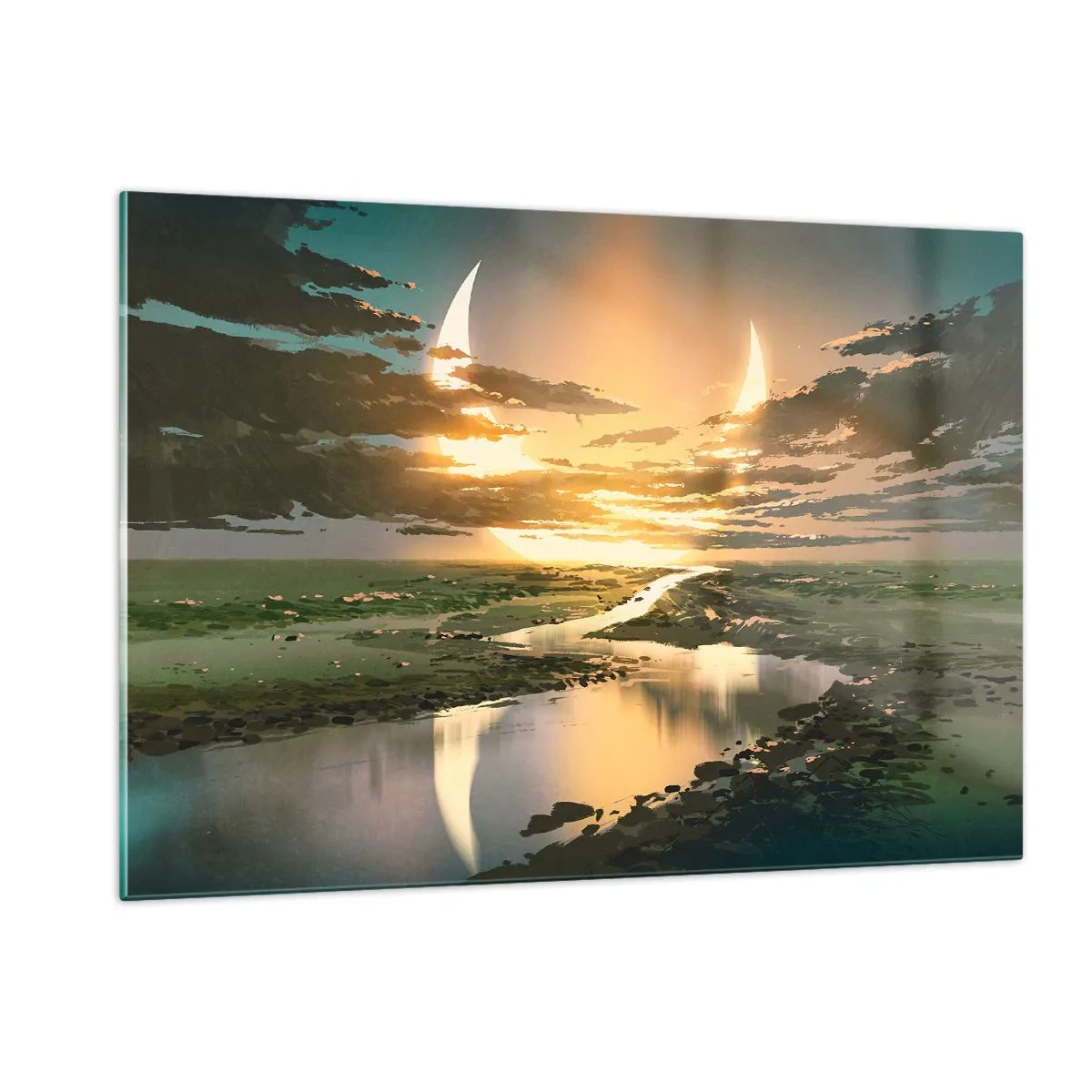 Schilderen op glas - Ergens in een sterrenstelsel ver, ver weg - 120x80 cm