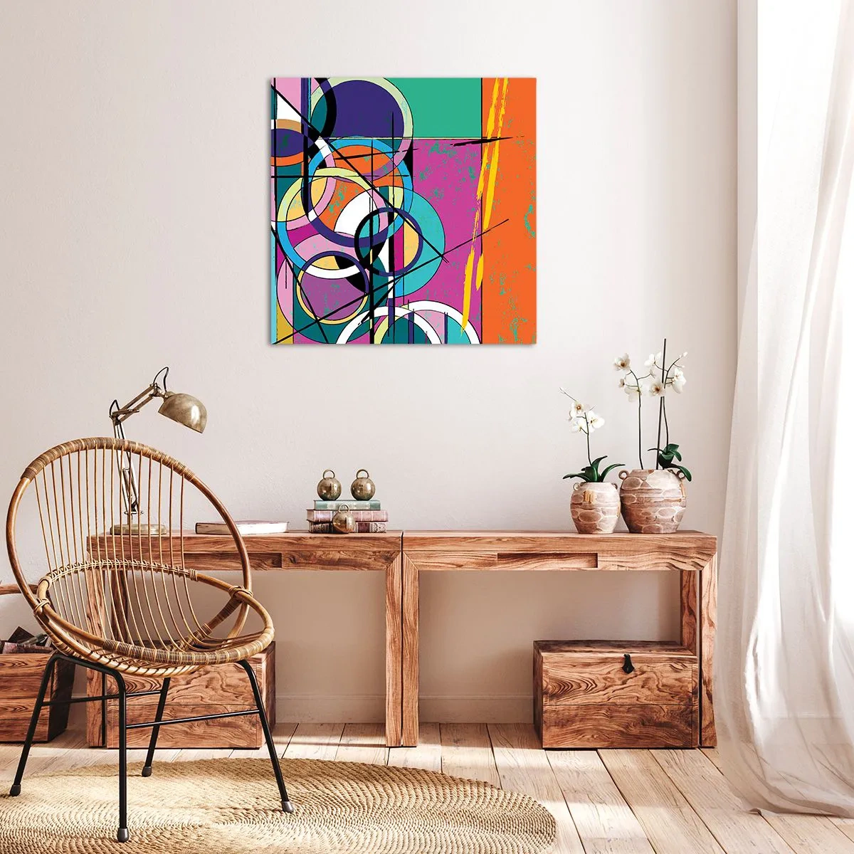 Schilderen op canvas - Wiel voor wiel - 30x30 cm
