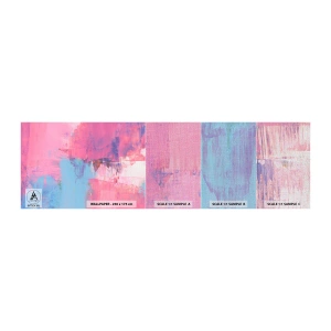 Fotobehang Monster Premium Canvas - Roze, blauw en een vleugje licht - Abstractie, Minimalisme, Deel - 100x30 cm