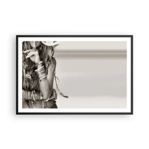 Poster in een zwarte lijst - Waarom een ​​meisje - 91x61 cm