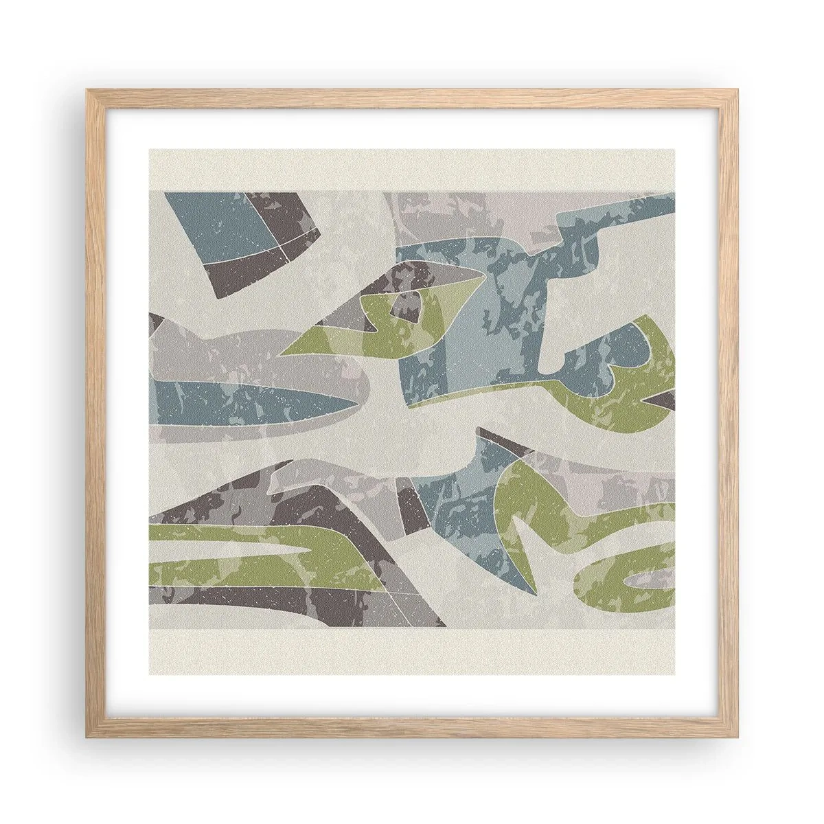 Een poster in een licht eiken lijst - Compositie achter het glas - 50x50 cm