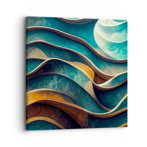 Schilderen op canvas - Meanders van blauw - 30x30 cm