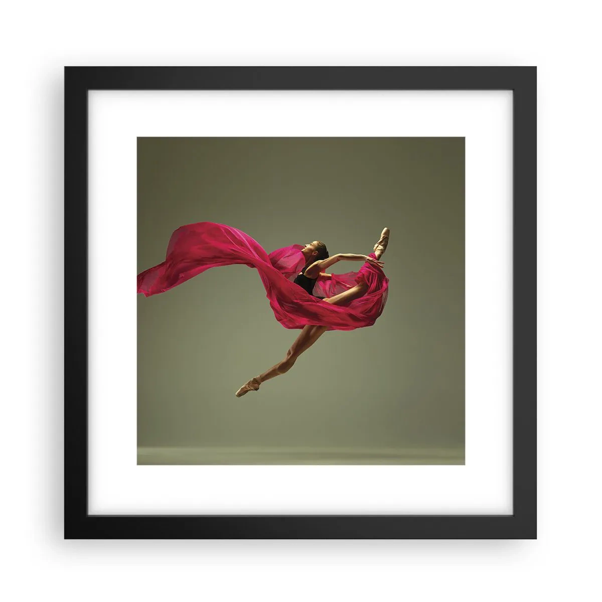 Poster in een zwarte lijst - Dansende vlam - 30x30 cm