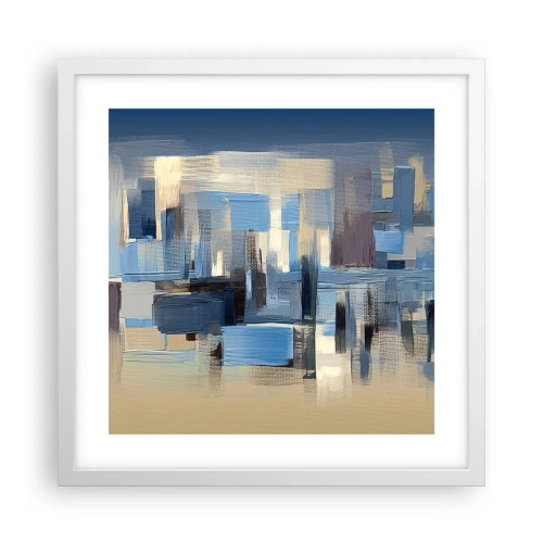 Poster in een witte lijst - Blauwe constructie - 40x40 cm