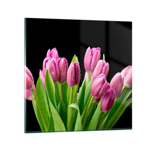 Schilderen op glas - Lila vreugde van de lente - 30x30 cm