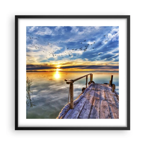 Poster in een zwarte lijst - De wind gaat rusten - 50x50 cm