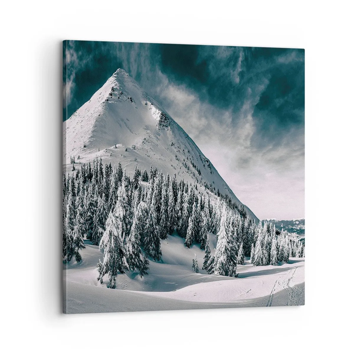 Schilderen op canvas - Het land van sneeuw en ijs - 60x60 cm