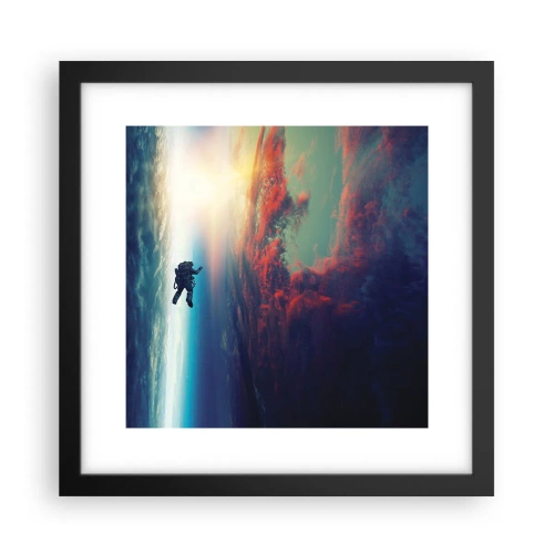 Poster in een zwarte lijst - Ga het universum tegemoet - 30x30 cm