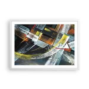Poster in een witte lijst - De energie van beweging - 70x50 cm
