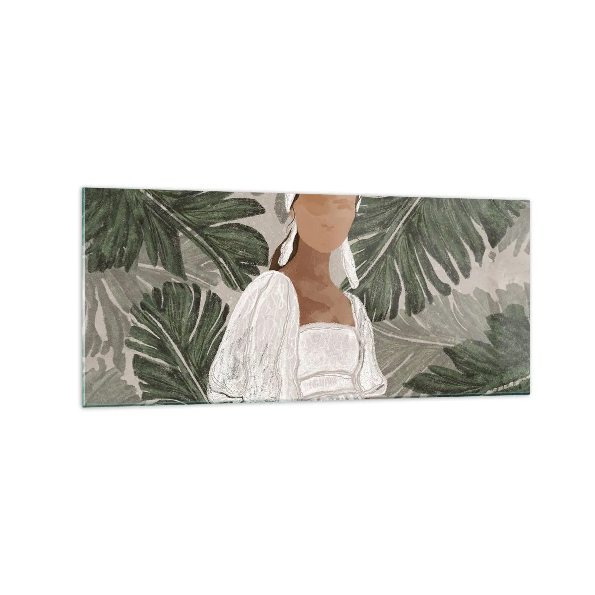 Schilderen op glas - Exotisch portret - 120x50 cm