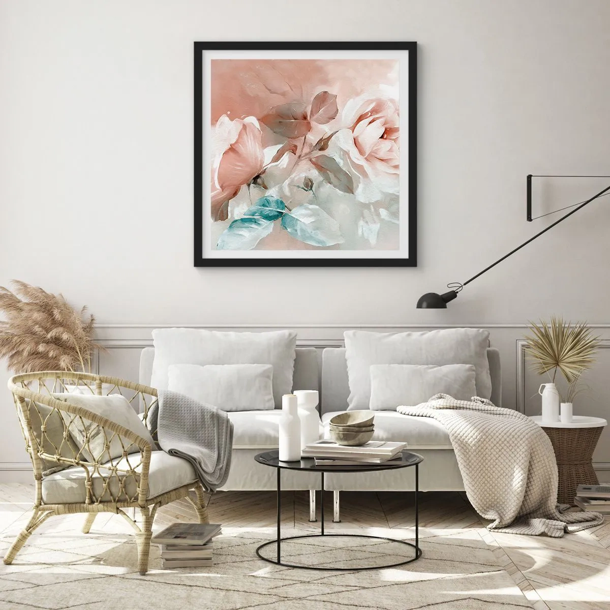 Poster in een zwarte lijst - De geest van de romantiek - 60x60 cm