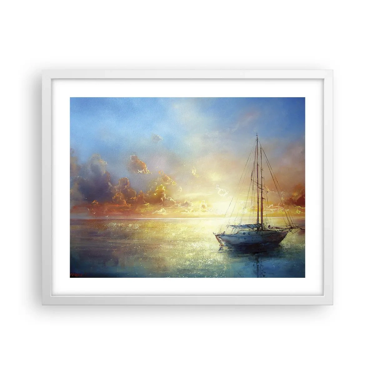 Poster in een witte lijst - In een gouden baai - 50x40 cm