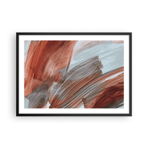 Poster in een zwarte lijst - Herfst en winderige abstractie - 70x50 cm