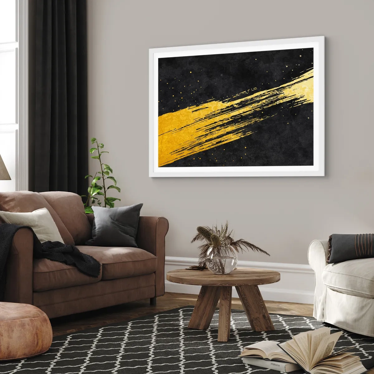 Poster in een witte lijst - Spring in hyperruimte - 100x70 cm