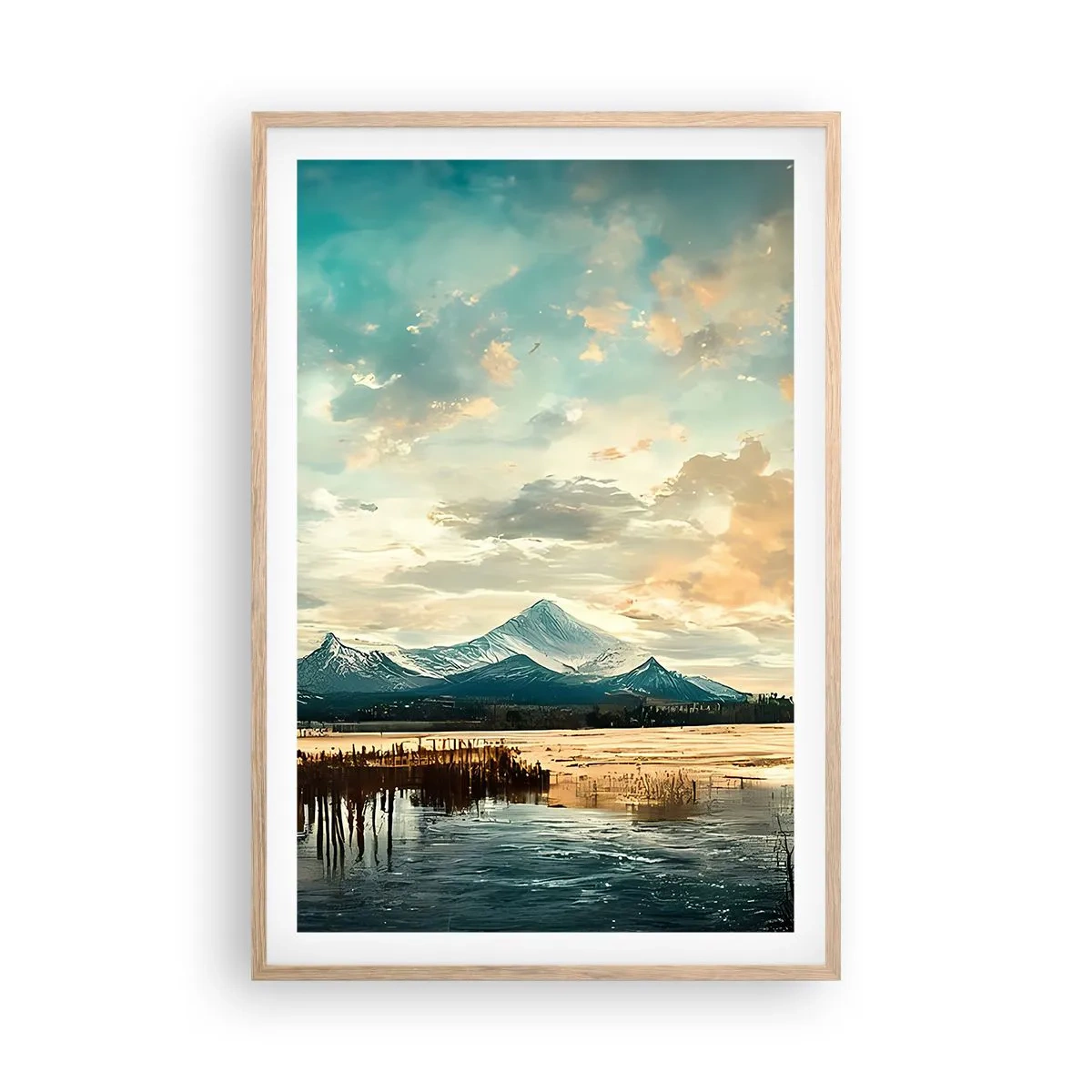 Een poster in een licht eiken lijst - Onder bescherming van de hemel - 61x91 cm