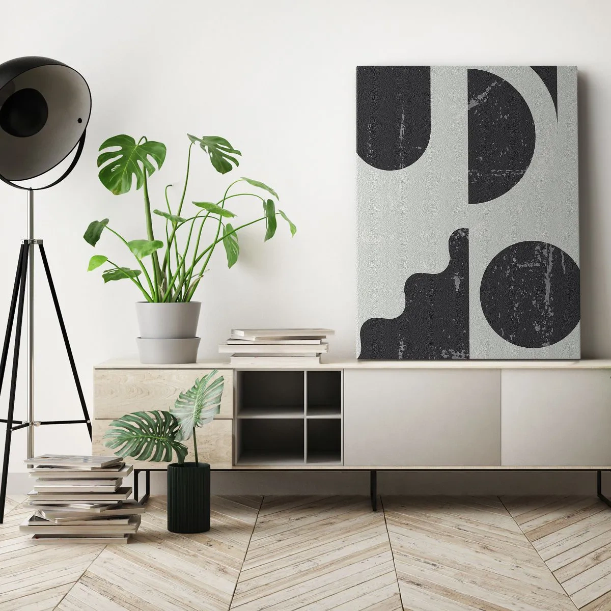 Schilderen op canvas - Compositie boven en onder - 45x80 cm