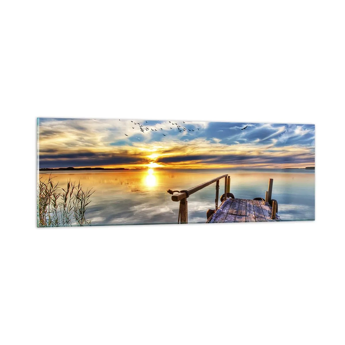 Schilderen op glas - De wind gaat rusten - 90x30 cm