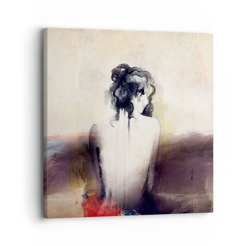 Schilderen op canvas - Vloeiende lijnen, ovale vormen - 30x30 cm