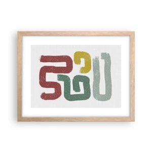 Een poster in een licht eiken lijst - In een onbekende taal - 40x30 cm