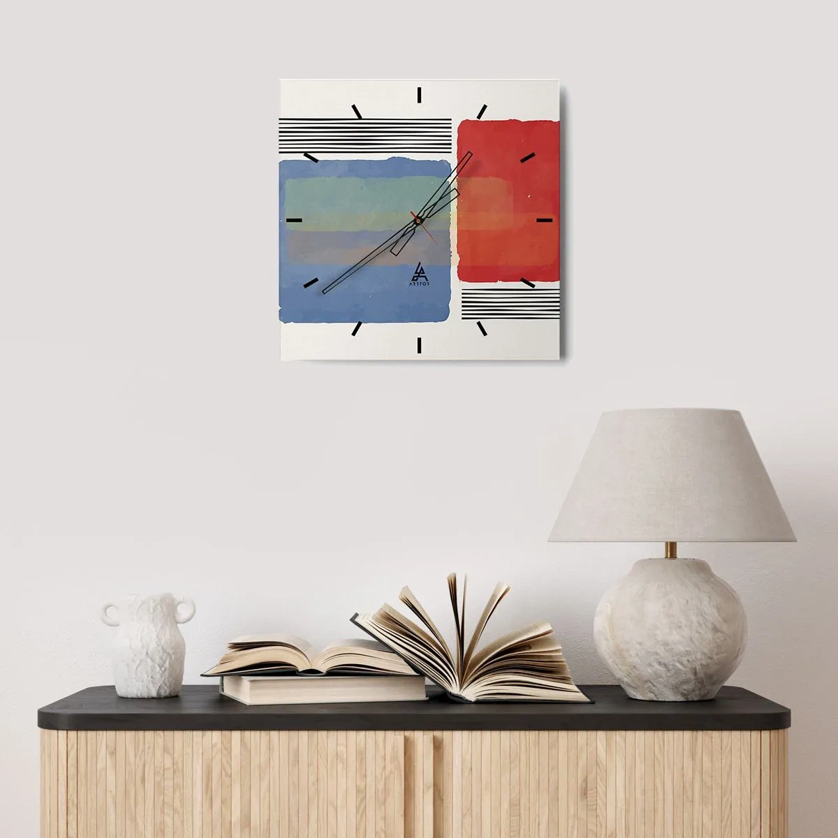 Wandklok - Klok - De geest en de letter van de geometrie - 30x30 cm