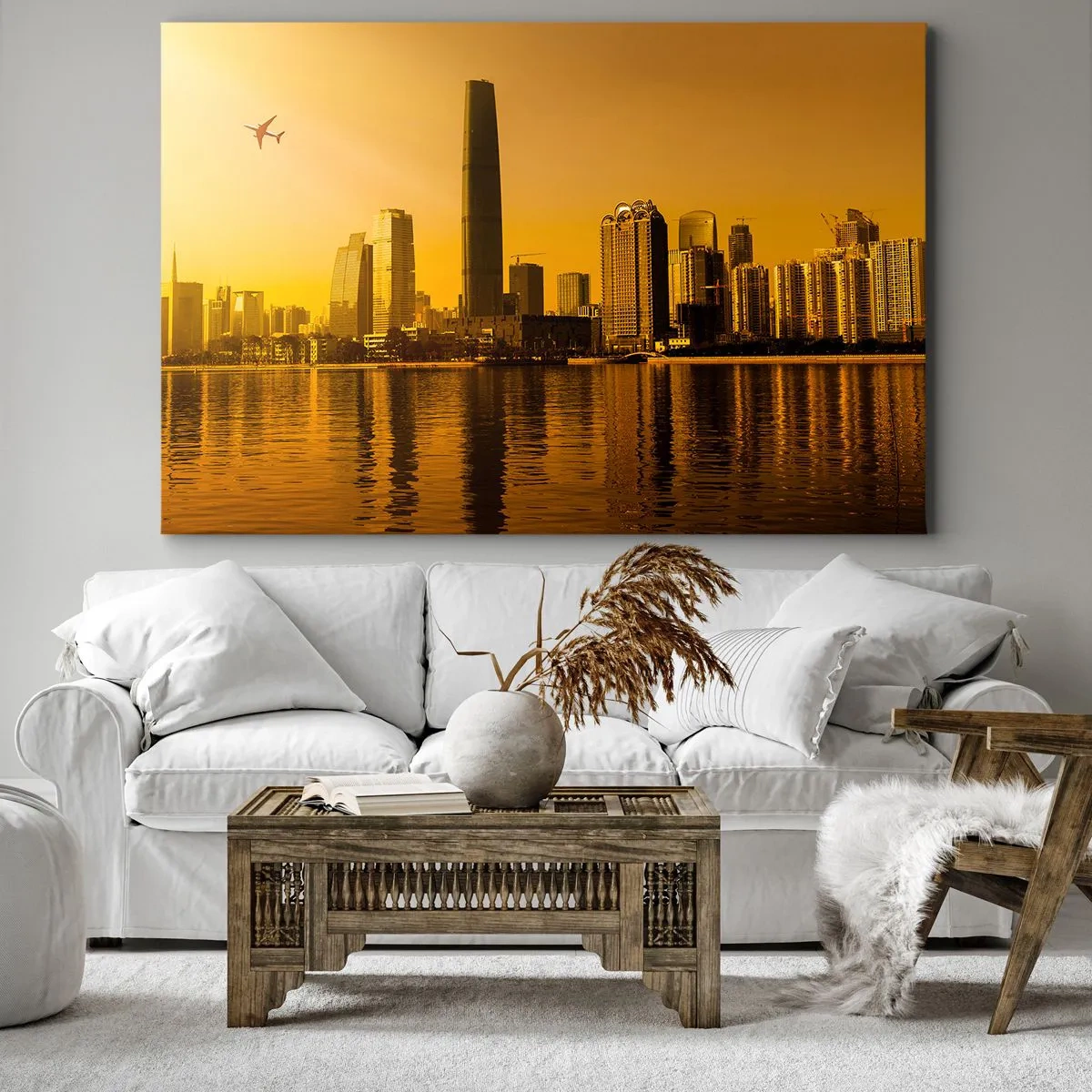 Schilderen op canvas - De gouden stad - 100x70 cm