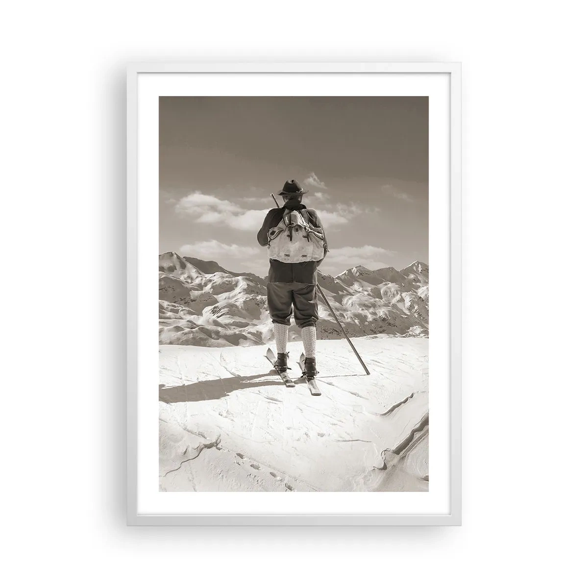 Poster in een witte lijst - En de bergen blijven onveranderd - 50x70 cm