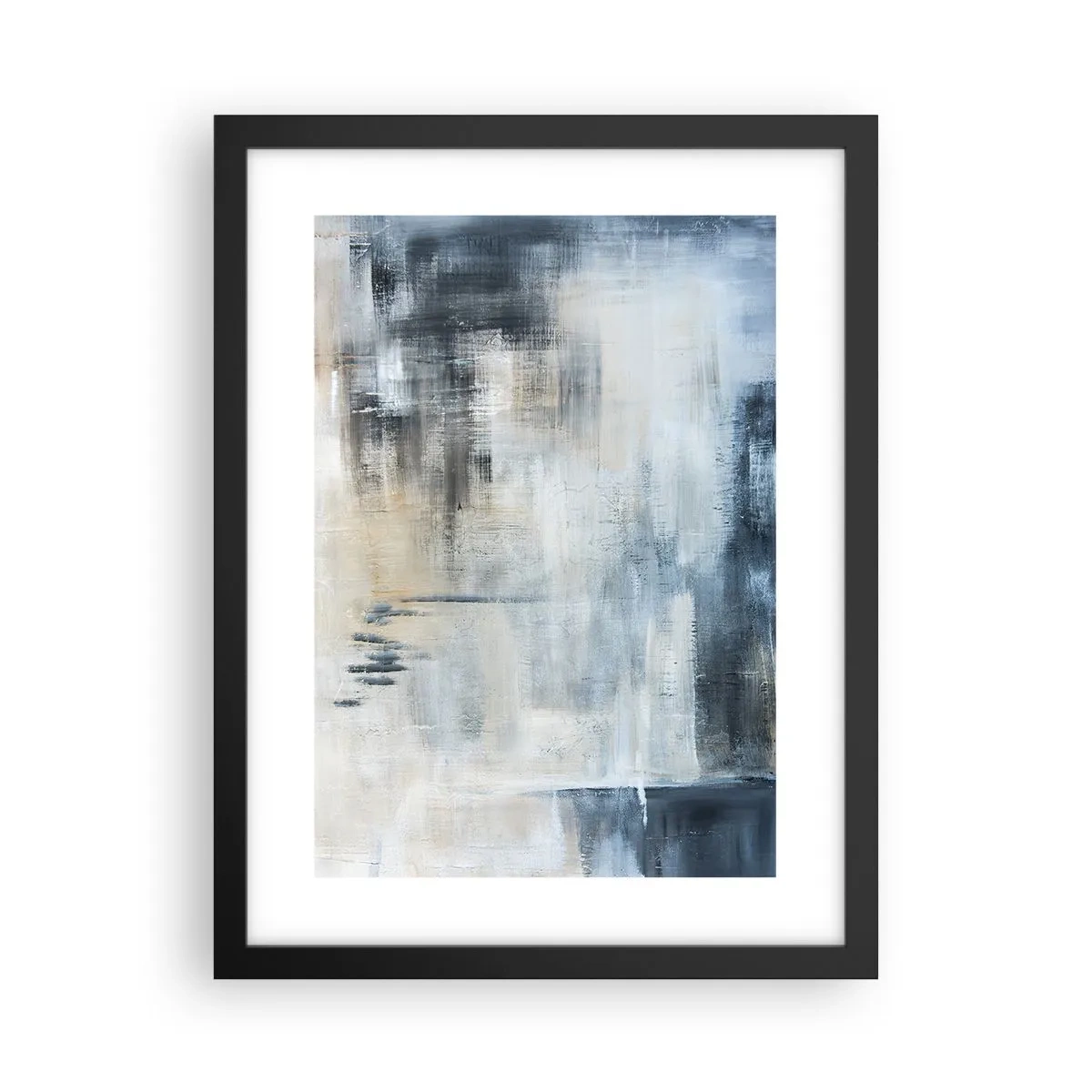 Poster in een zwarte lijst - Achter het blauwe gordijn - 30x40 cm